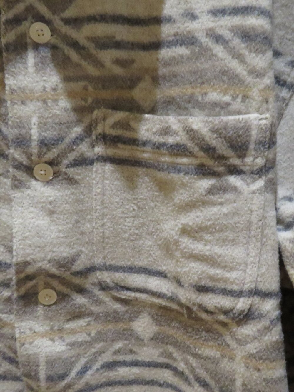 AMERICAN EAGLE Aztec Southwestern Shirt Shacket Jacket Cocoa Cream Large Outdoor - Picture 8 of 15